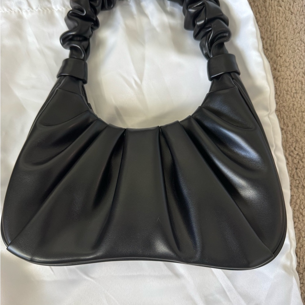 JW PEI Gabbi Ruched Hobo Handbag - Black - Picture 4 of 5